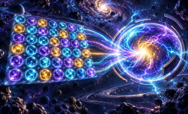 Original editorial illustration for Reactoonz; no supplier game screen is shown.